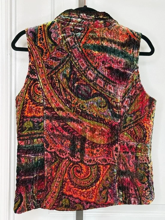 Chico’s Velvet Quilted Paisley Vest - Picture 5 of 5